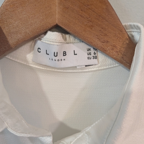 Club L London Crisp White Shirt Dress Size Large - Picture 4 of 7